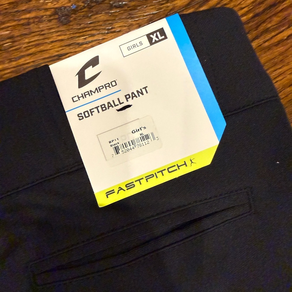 Champro Girls' Black Softball Pant youth XL, 2 new!